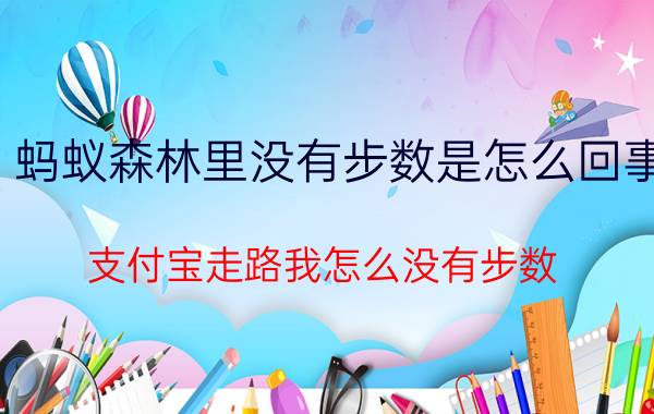 蚂蚁森林里没有步数是怎么回事 支付宝走路我怎么没有步数？